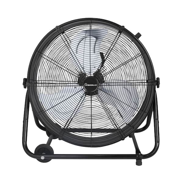 24 in. Heavy-Duty High Velocity Tilting Drum Fan, Black