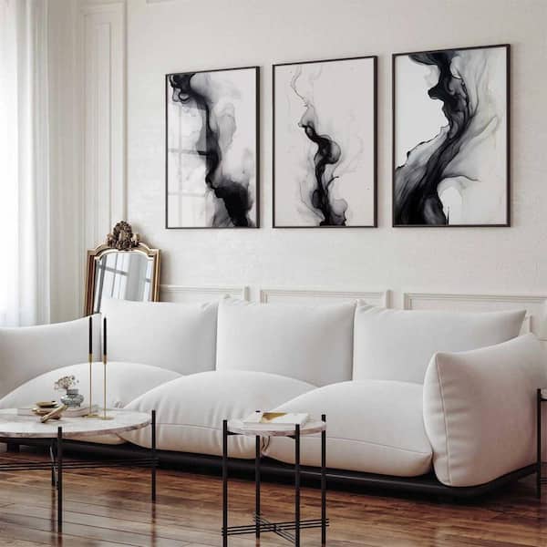 3 Piece Unframed Abstract Posters Wall Art, 12 in. x 16 in. Modern