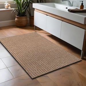 Natural 2 ft. x 3 ft. Wooly Easy Jute Washable Indoor Outdoor Area Rug