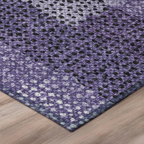 Chantille Machine Washable Indoor/Outdoor Abstract ACN2868 Purple 2 ft. x 7 ft. Runner Rug
