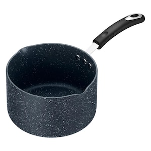 All-In-One Stone 3.2 qt. Aluminum Ceramic Nonstick Saucepan and Cooking Pot in Anthracite Gray