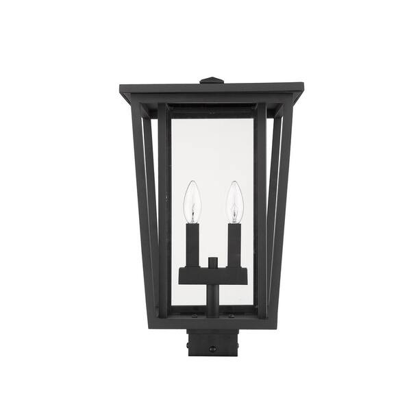 Square 2-Light Outdoor Black Post Light Square 2-Light Outdoor Black Post Light
