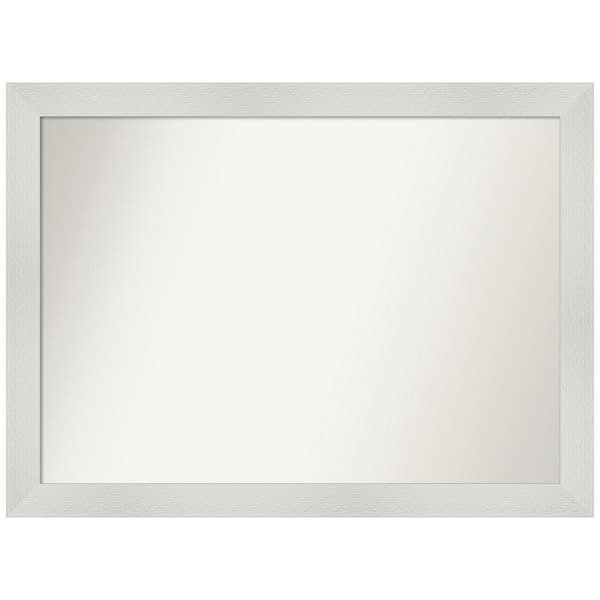 Amanti Art Mosaic White 42.5 in. W x 31.5 in. H Rectangle Non-Beveled Framed Wall Mirror in White