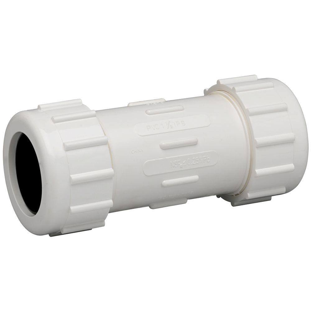 Homewerks Worldwide 1 1 2 In Pvc Compression Coupling 511 43 112 112h The Home Depot
