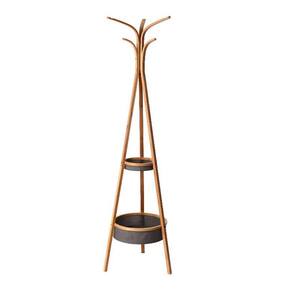TRINITY Black Mid-Century Coat Rack with 5-Wooden Hooks MCHK-5-MB - The  Home Depot