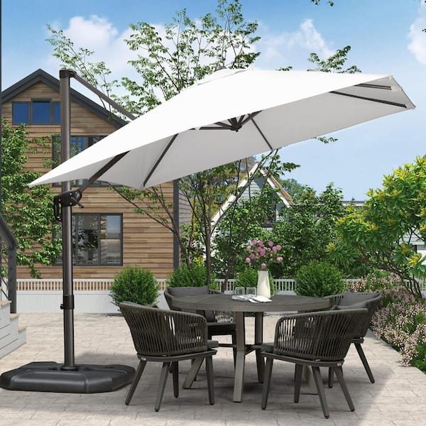in ground patio umbrellas 10Ft Umbrella, Outdoor Table Umbrella With Push Button Tilt And Crank, Uv Protection Waterproof Market Sun Umbrella With 8 Sturdy Ribs For while the sturdy alloy steel construction and wind Outdoor Patio Furniture | Sol