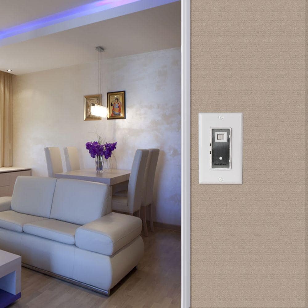 White Thermoplastic Wireless Light Switch with Timer