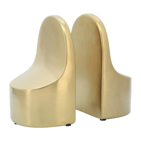 Liv & Skye Gold Ceramic Contemporary Bookends (Set of 2)