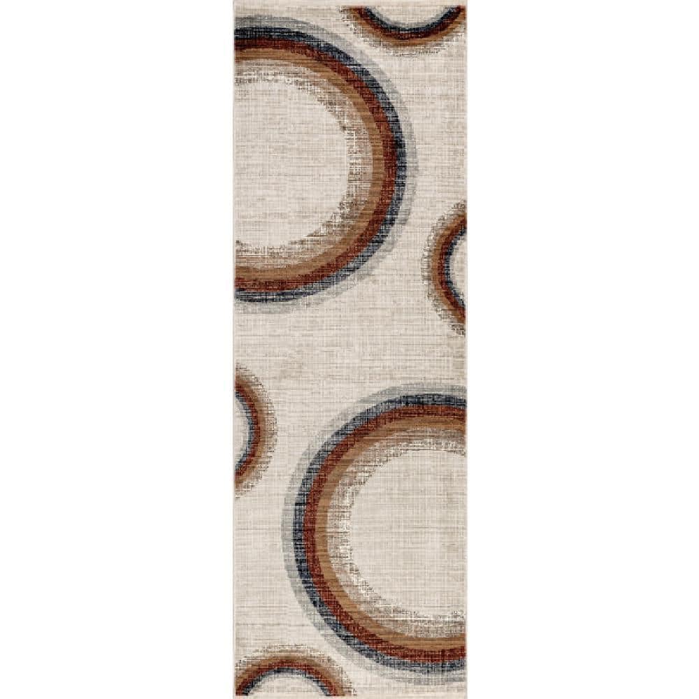 2 ft. 6 in. x 8 ft. Beige Waverley Distressed Circles Fringe Runner Rug price history on PriceWatchPro