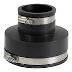 4 in. x 1-1/2 in. PVC Flexible Reducing Coupling with Stainless Steel Clamps