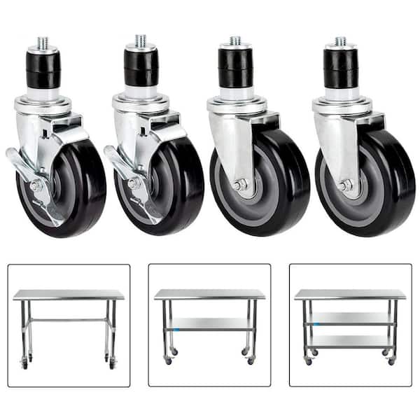 4 Swivel Stem Casters for Utility Carts - 4/Set