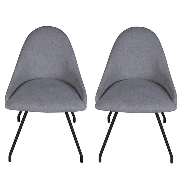 Unbranded Ice Harmony Urban Grey Upholstery Dining Chair Round Legs (Set of 2)