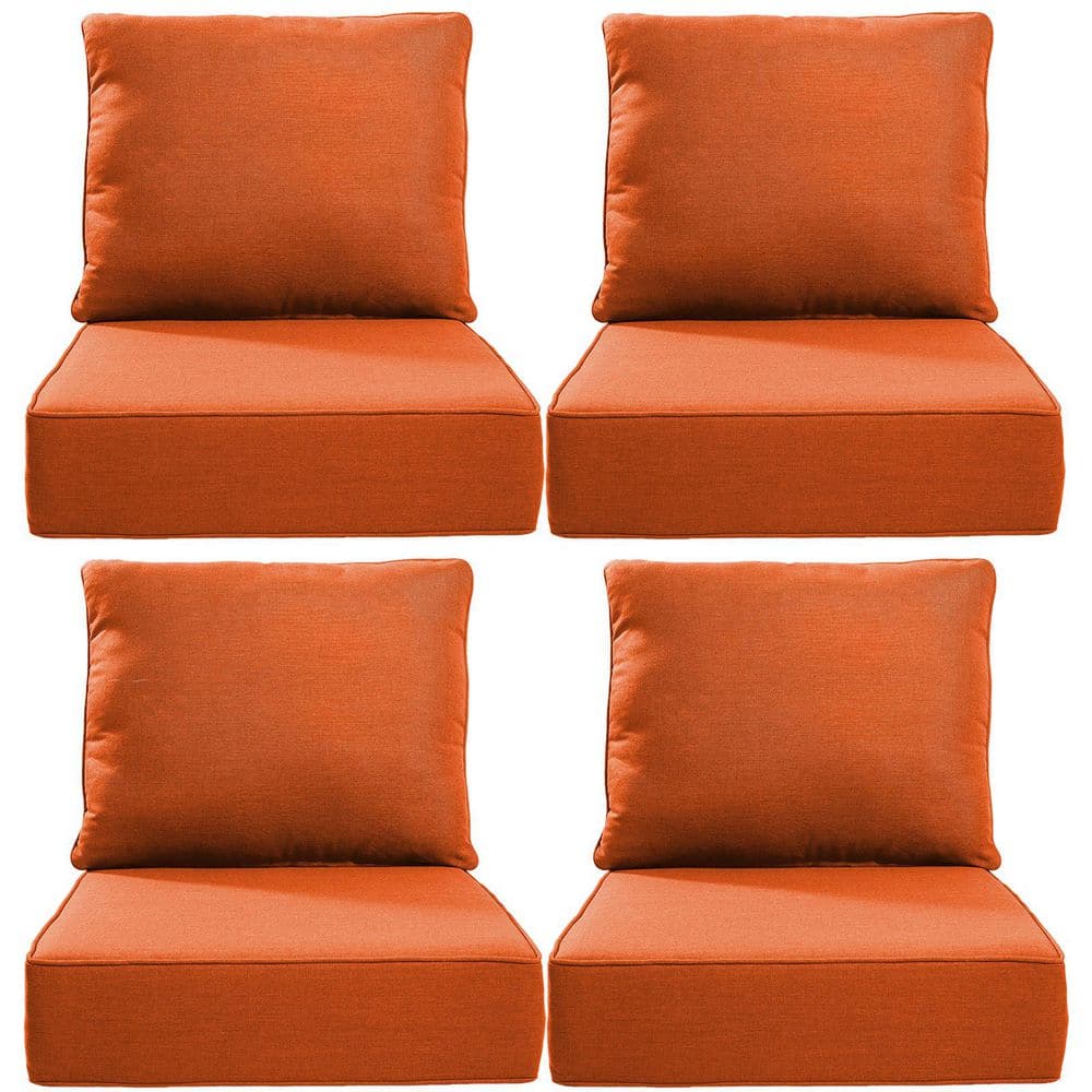 22 in. W x 24 in. D x 6 in. T 8-Piece Water and Fade Resistant Outdoor Lounge Chair Replacement Cushion Set in Orange price history on PriceWatchPro
