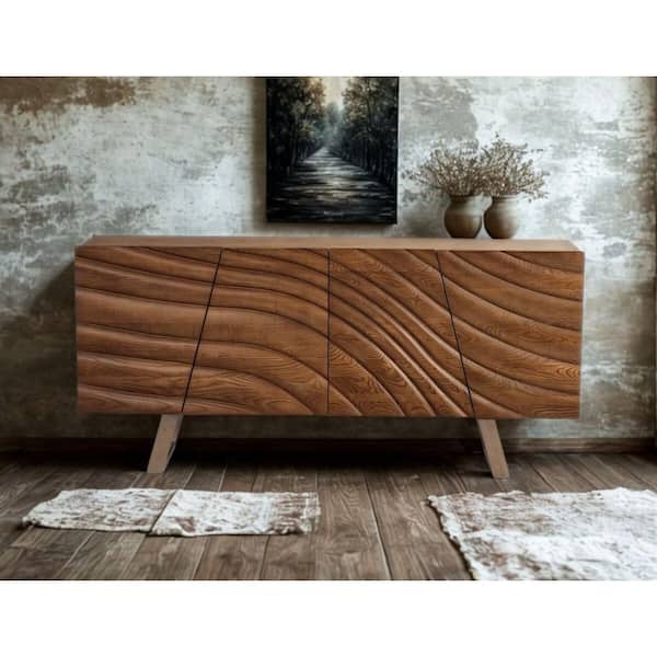 Finley Mid-Century Walnut Veneer 71 in. Buffet
