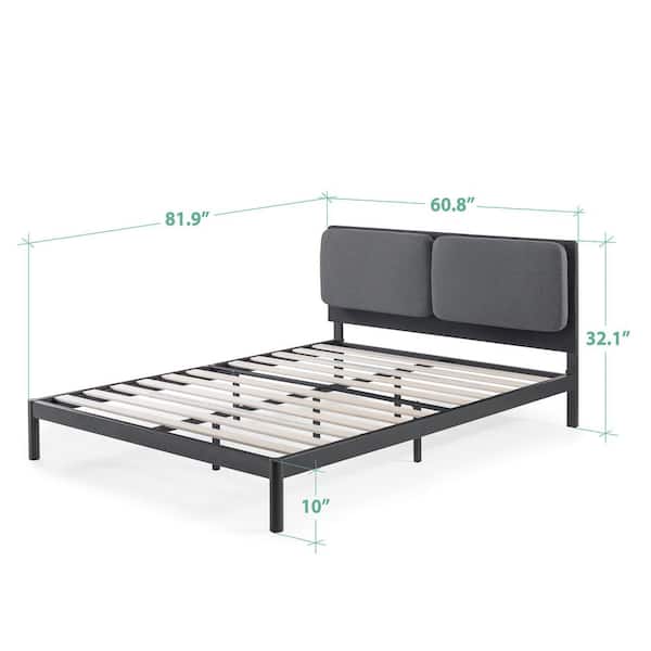Zinus Avery Dark Grey Queen Platform, Can I Attach A Headboard To Platform Bed Frame