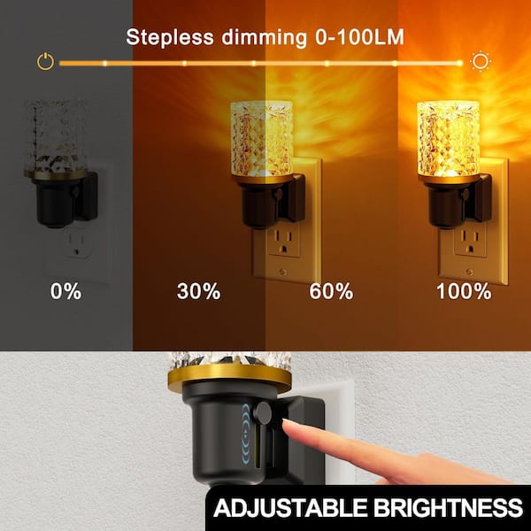 YANSUN Amber LED Night Light Plug-in, Dimmable Nightlight