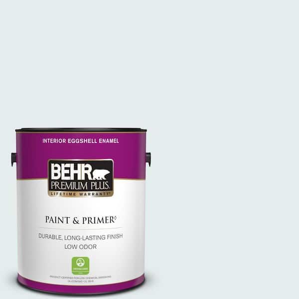 BEHR PREMIUM PLUS 1 gal. #530C-1 Club Soda Eggshell Enamel Low Odor Interior Paint & Primer