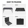 Four-step guide showing how to fold the picnic table.
