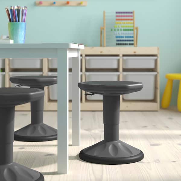 Carter Rubber Adjustable Height Ergonomic Active Stool Chair in Gray
