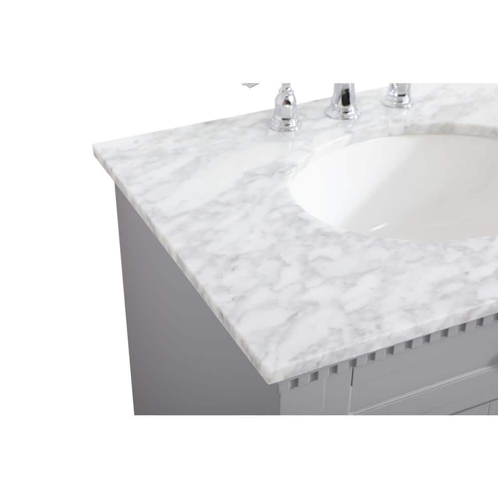 Clarence 30" Gray Marble Top Single Bathroom Vanity