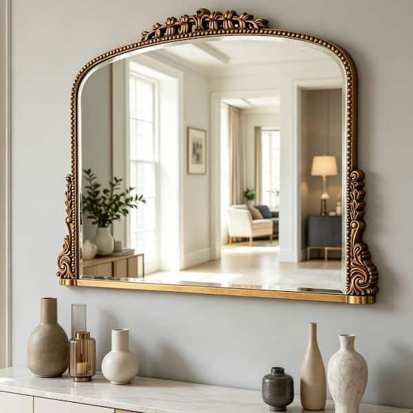 THKSHOUZ Vintage 35.4 W x 25.6 H x 1.8 D Resin Frame Arch Antiqued