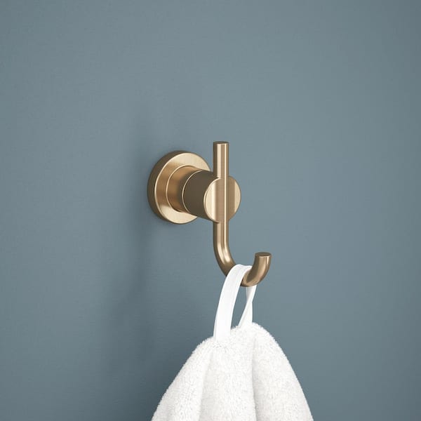 Nicoli J-Hook Robe/Towel Hook in Champaign Bronze
