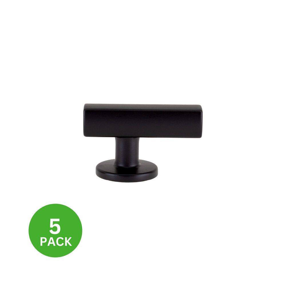 5-Pack Flynn 1-7/8 in. (48 mm) Modern Matte Black Off-Centered Bar Cabinet Knob price history on PriceWatchPro