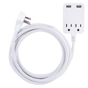 2-Outlet 2 USB Extension Cord Surge Protection with 12 ft. Cord
