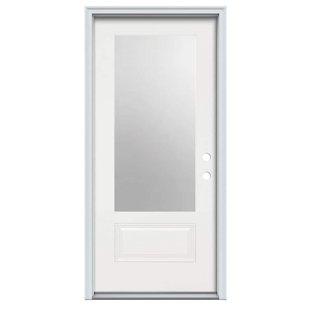 Direct Glaze 36 in. x 80 in. Left-Hand Inswing 3/4-Lite Clear Low-E Primed Fiberglass Prehung Door, 4-9/16 in. Frame price history on PriceWatchPro