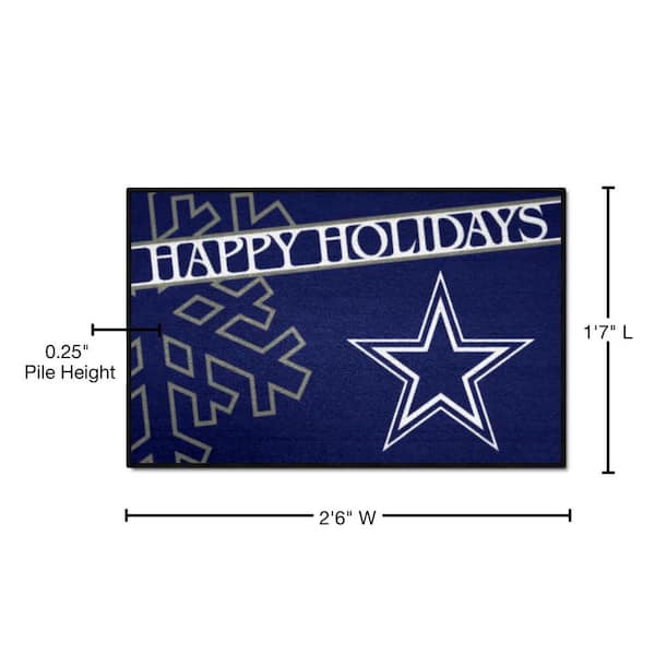 FANMATS Dallas Cowboys 2-ft x 2-ft Navy Round Indoor Decorative Sports Door  Mat in the Mats department at