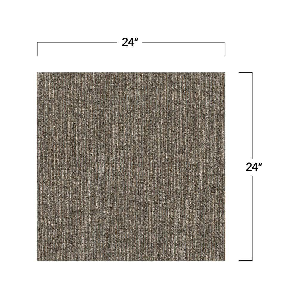 Neutral 24" x 24" Textured Loop Carpet Tile with PET Fiber