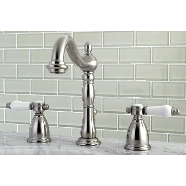 Victorian 8 in. Widespread 2-Handle Bathroom Faucet in Brushed Nickel