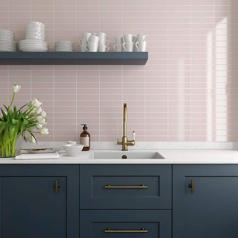 Glossy Pink Ceramic Subway Tile for Wall and Floor