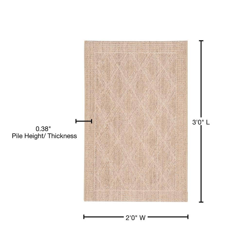 Palm Beach Sand Geometric Hand-Knotted Sisal Accent Rug