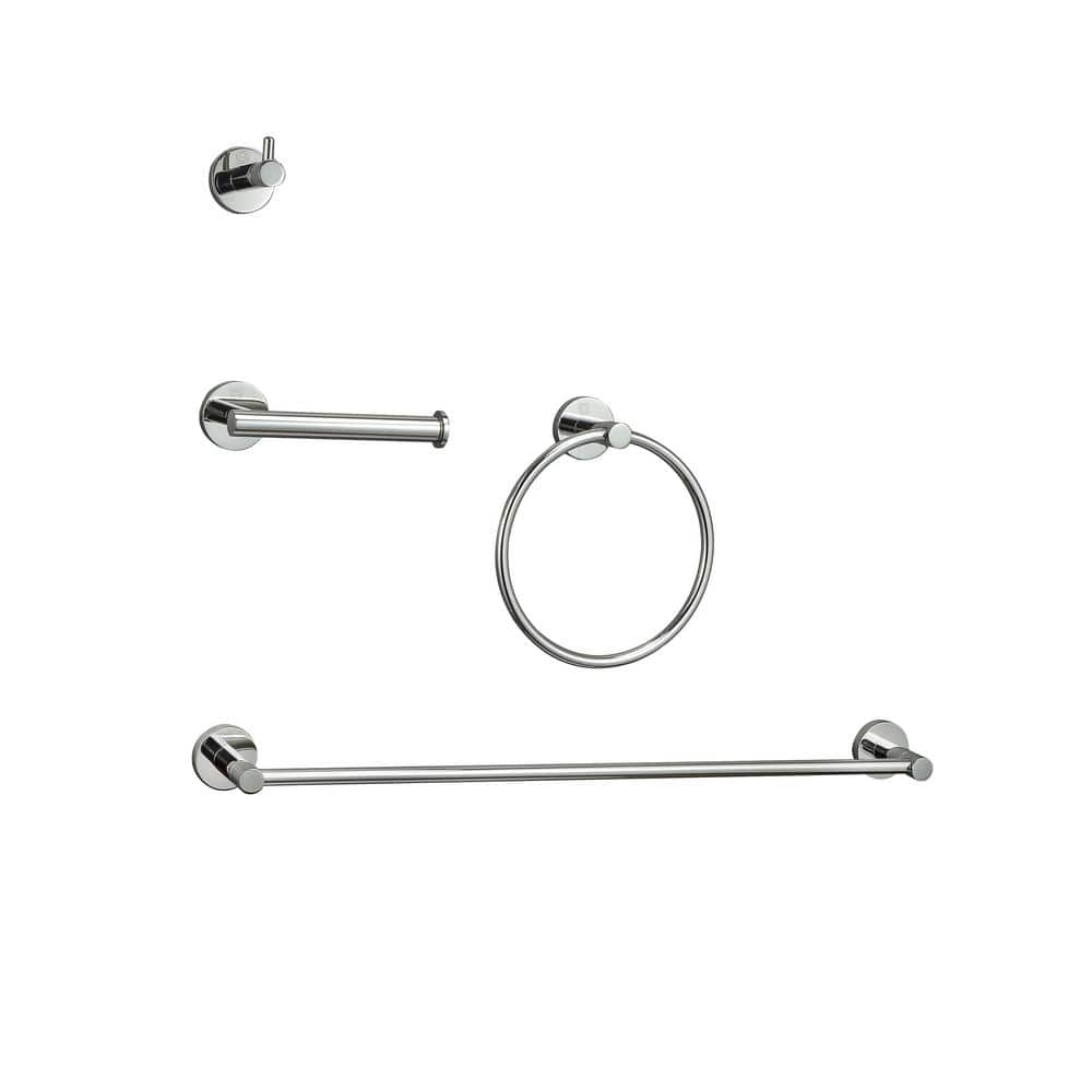 Timeless Home 4-Piece Bath Hardware Set with Mounting Hardware in Chrome