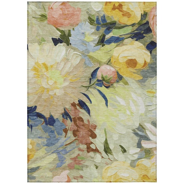 Chantille Machine Washable Indoor/Outdoor Abstract ACN2264 Aloe 5 ft. x 7 ft. 6 in. Area Rug