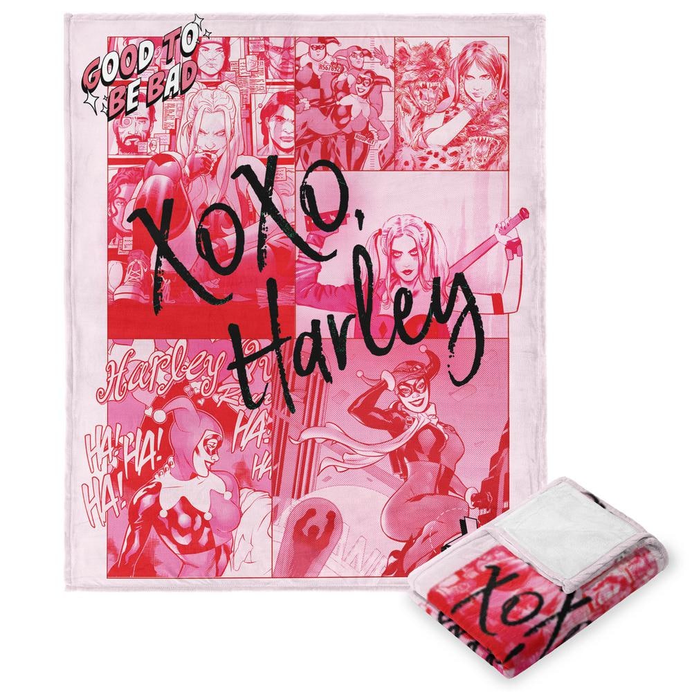 THE NORTHWEST GROUP WB DC Batman Pink Harley Panels Silk Touch Throw