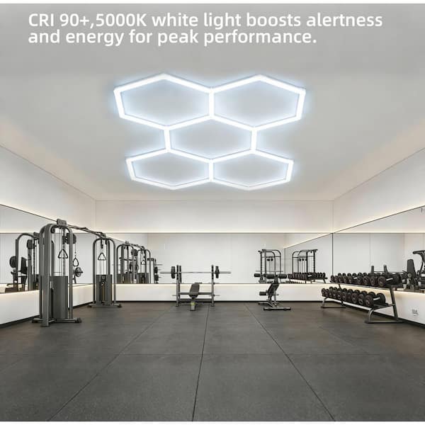 WYZM 7.92 ft. 168-Watt 20160LM, 5-Grids Hexagon Led Light, 5000 K