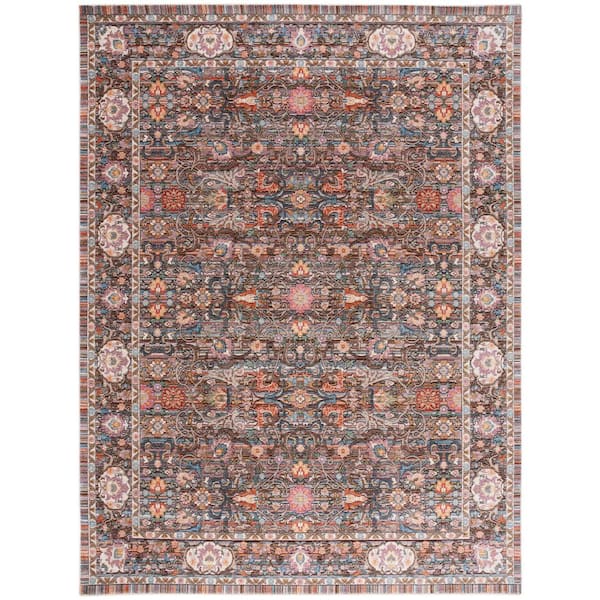 Crimson 8 ft. x 10 ft. Beige/Blue Oriental Floral Area Rug