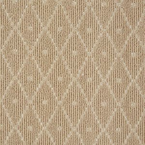 6 in. x 6 in. Pattern Carpet Sample - Merino Diamond Dot - Color Camel