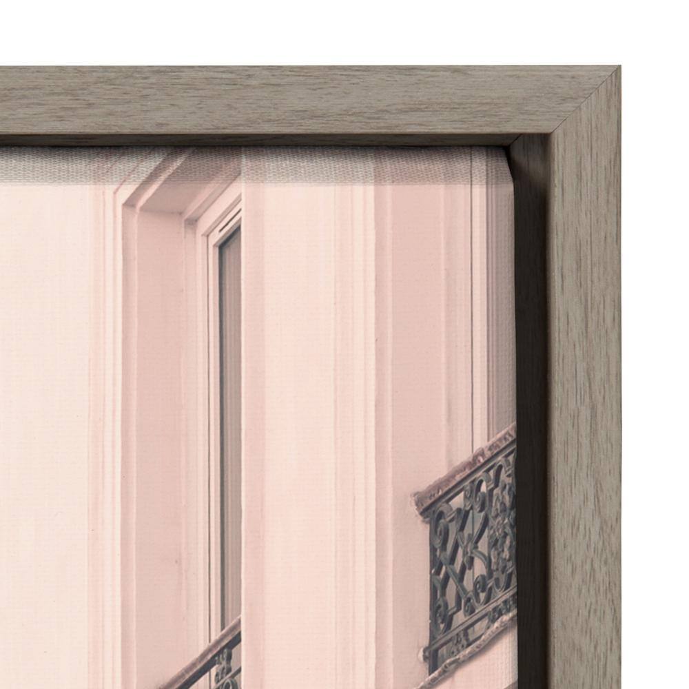 Parisian Perspective 18x24 Gray Framed Canvas Wall Art