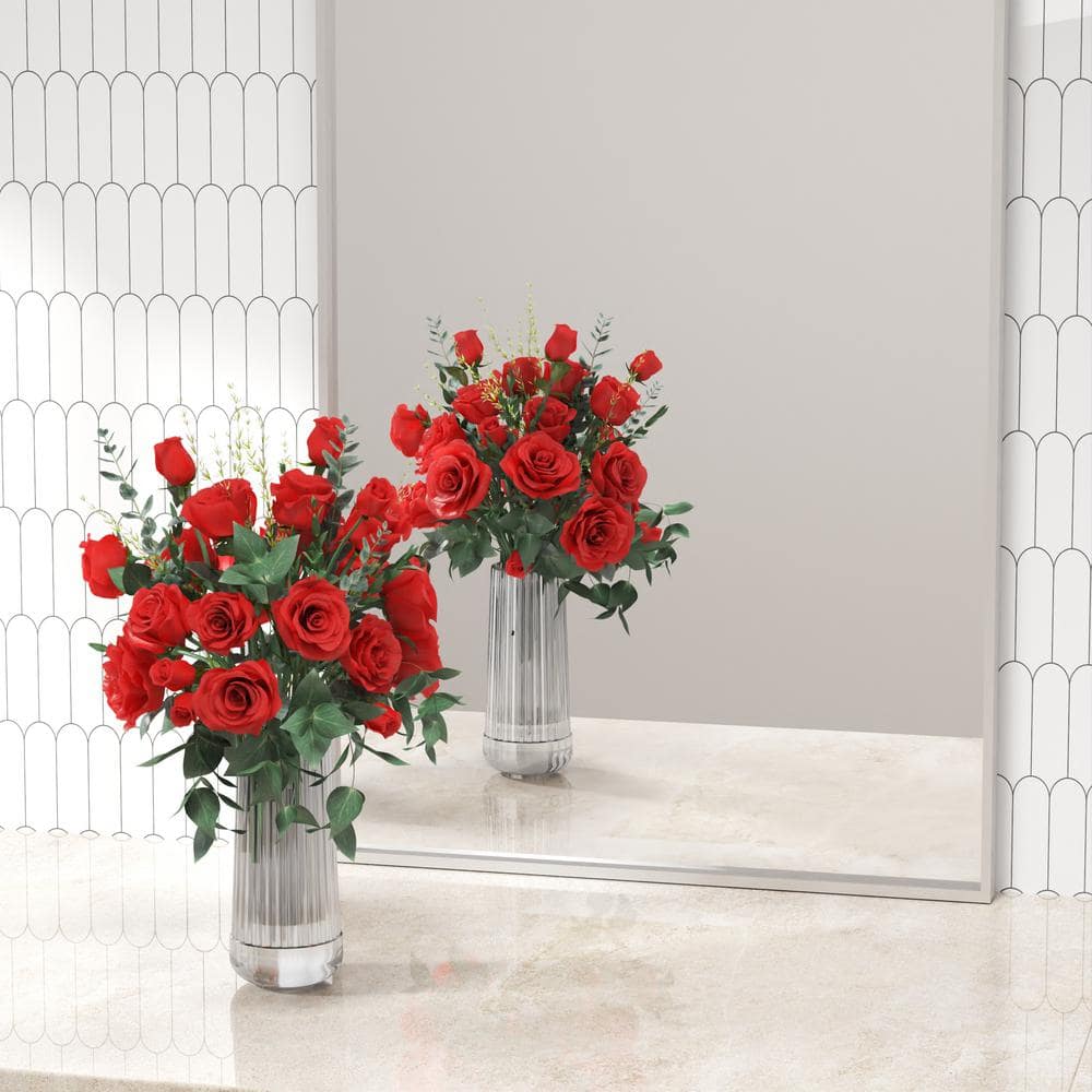 Crane Lake 22x30 Inch Silver Metal Framed Vanity Mirror