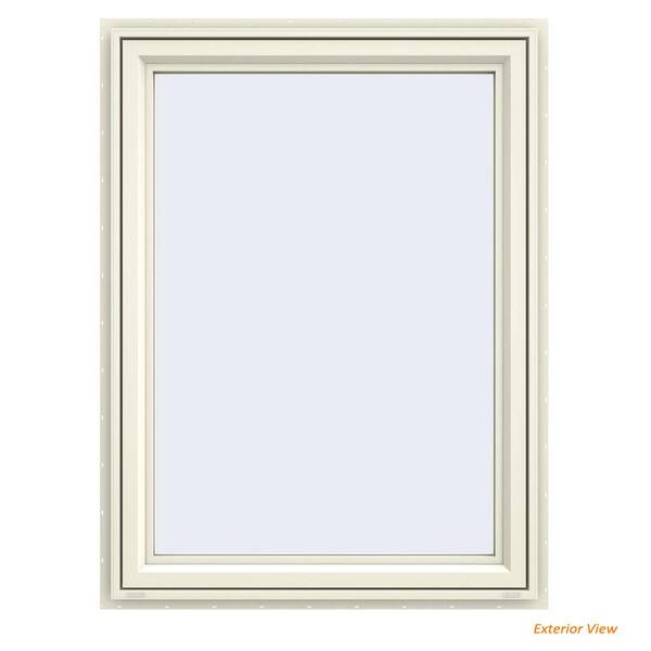 JELD-WEN 35.5 in. x 47.5 in. V-4500 Series Cream Painted Vinyl Left-Handed Casement Window with Fiberglass Mesh Screen