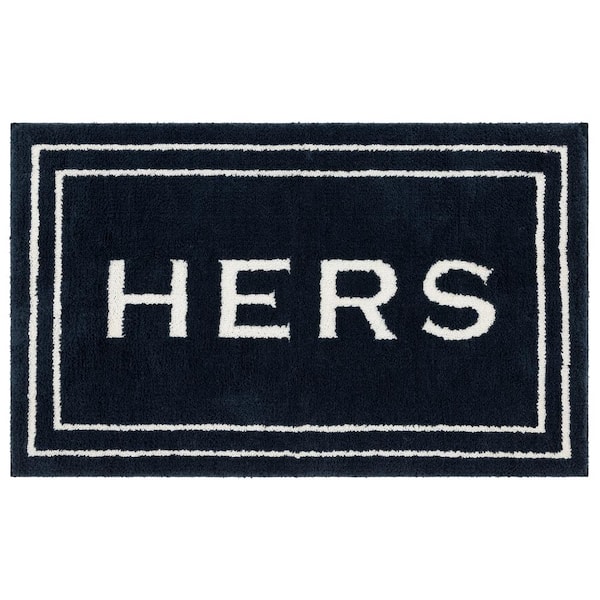 Mohawk Home Hers Indigo 20 in. x 34 in. Blue Polyester Machine Washable Bath Mat