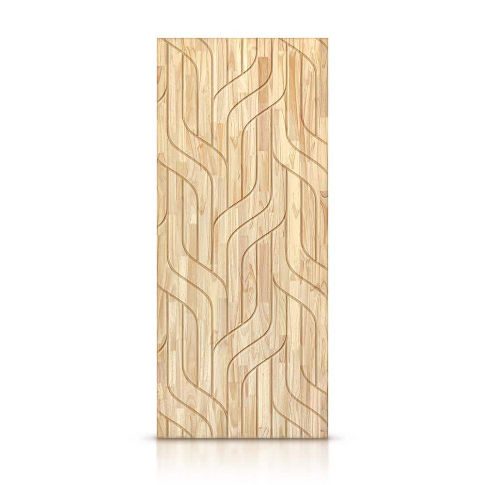 CALHOME 42 in. x 84 in. Hollow Core Natural Pine Wood Unfinished ...