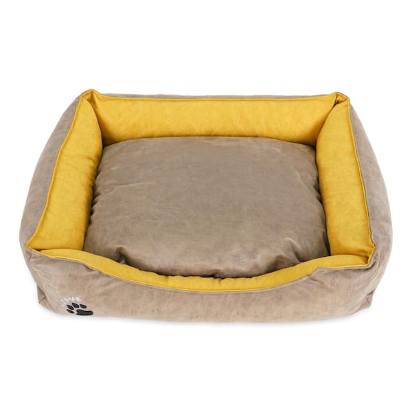 SUSSEXHOME Brown Washable Dog Bed for Large Dogs - Durable Waterproof Sofa Dog Bed with Sides