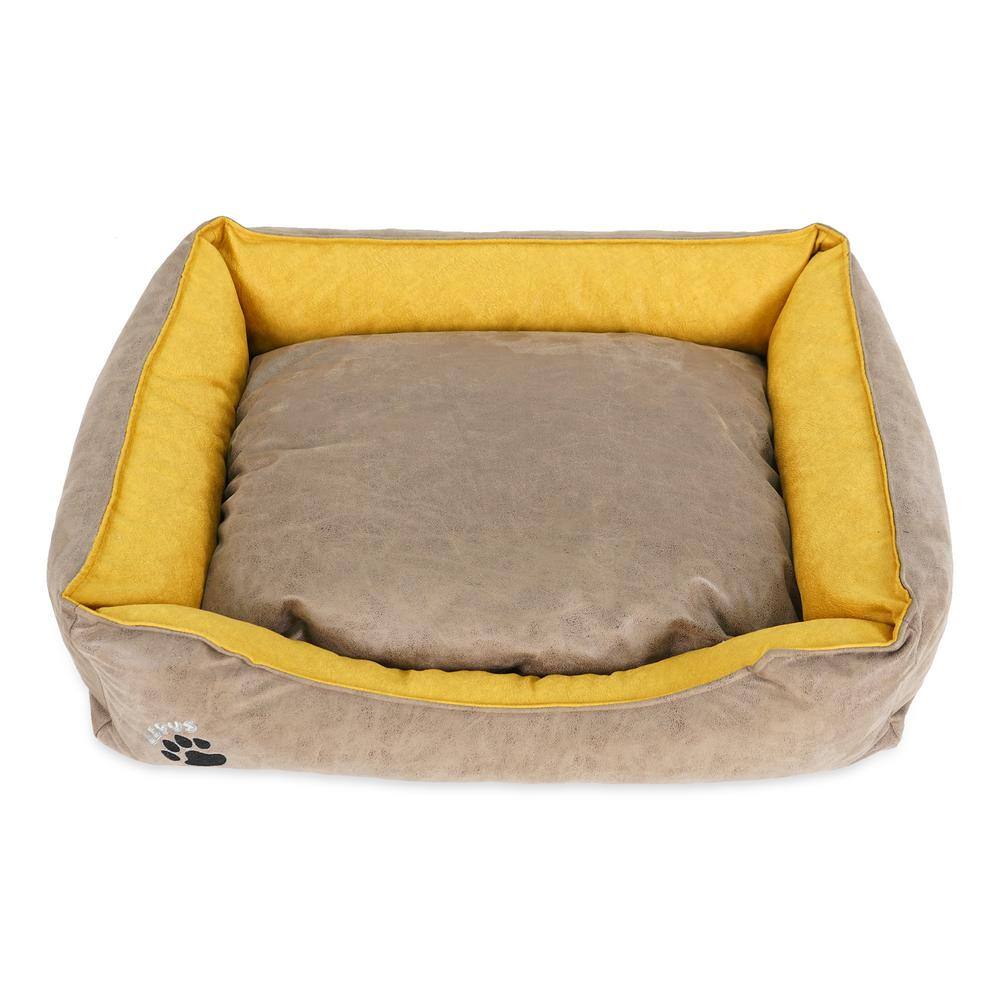 Euchirus Washable Extra Large Brown Dog Bed With Bolster BROWN-XL - The  Home Depot