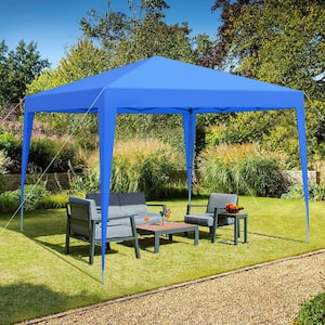 10 ft. x 10 ft. Blue Pop Up Gazebo Tent Outdoor Canopy with 4pcs Weight Sand bag and One Carry Bag