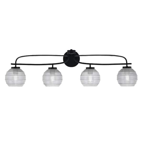 Unbranded Olympia 37.5 in. 4-Light Matte Black Vanity Light