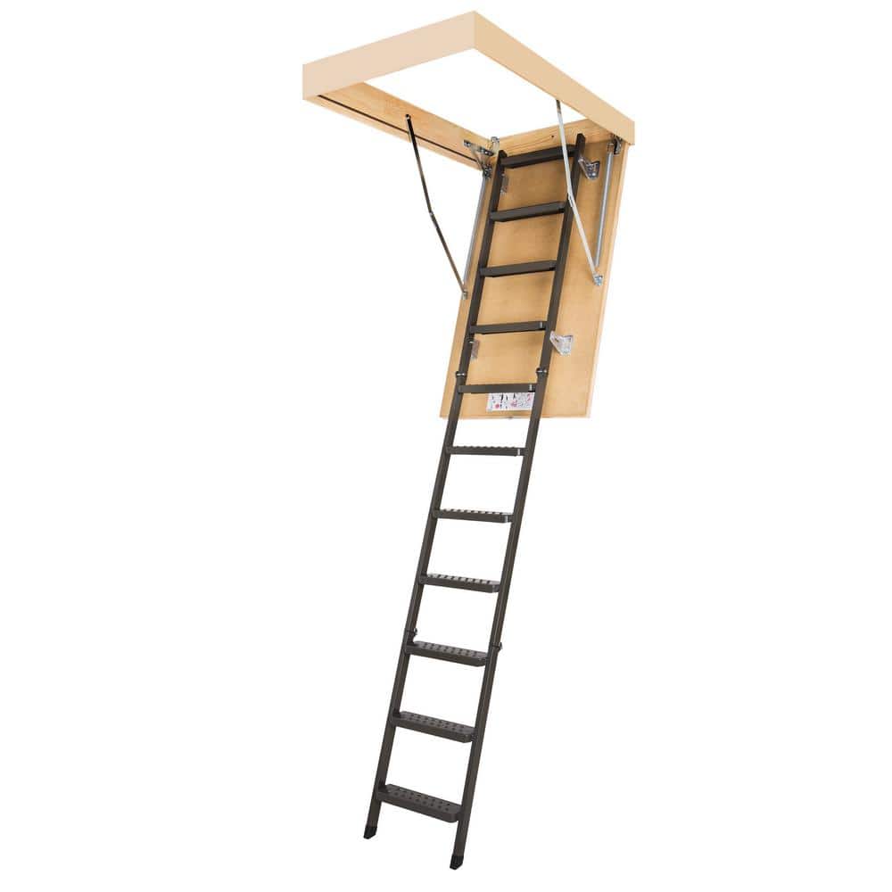Fakro LMS Insulated Steel Attic Ladder 7' 11"" - 10' 1"", 25"" x 54"" with 350 lb. Load Capacity -  66868